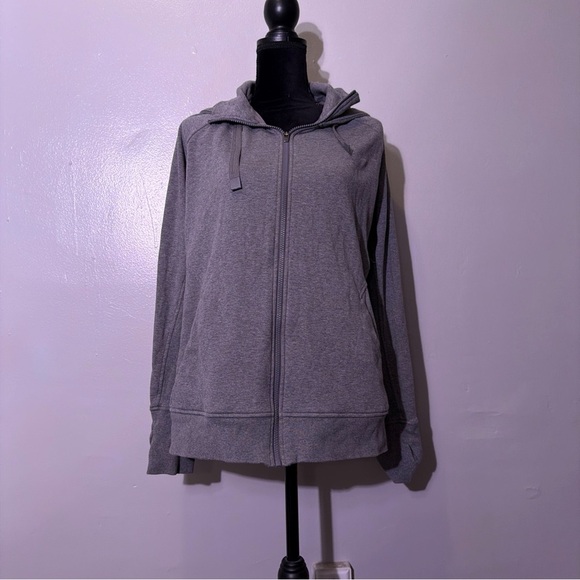 Athleta Triumph Hoodie Sweatshirt Womens Light Fog Grey - Picture 5 of 14